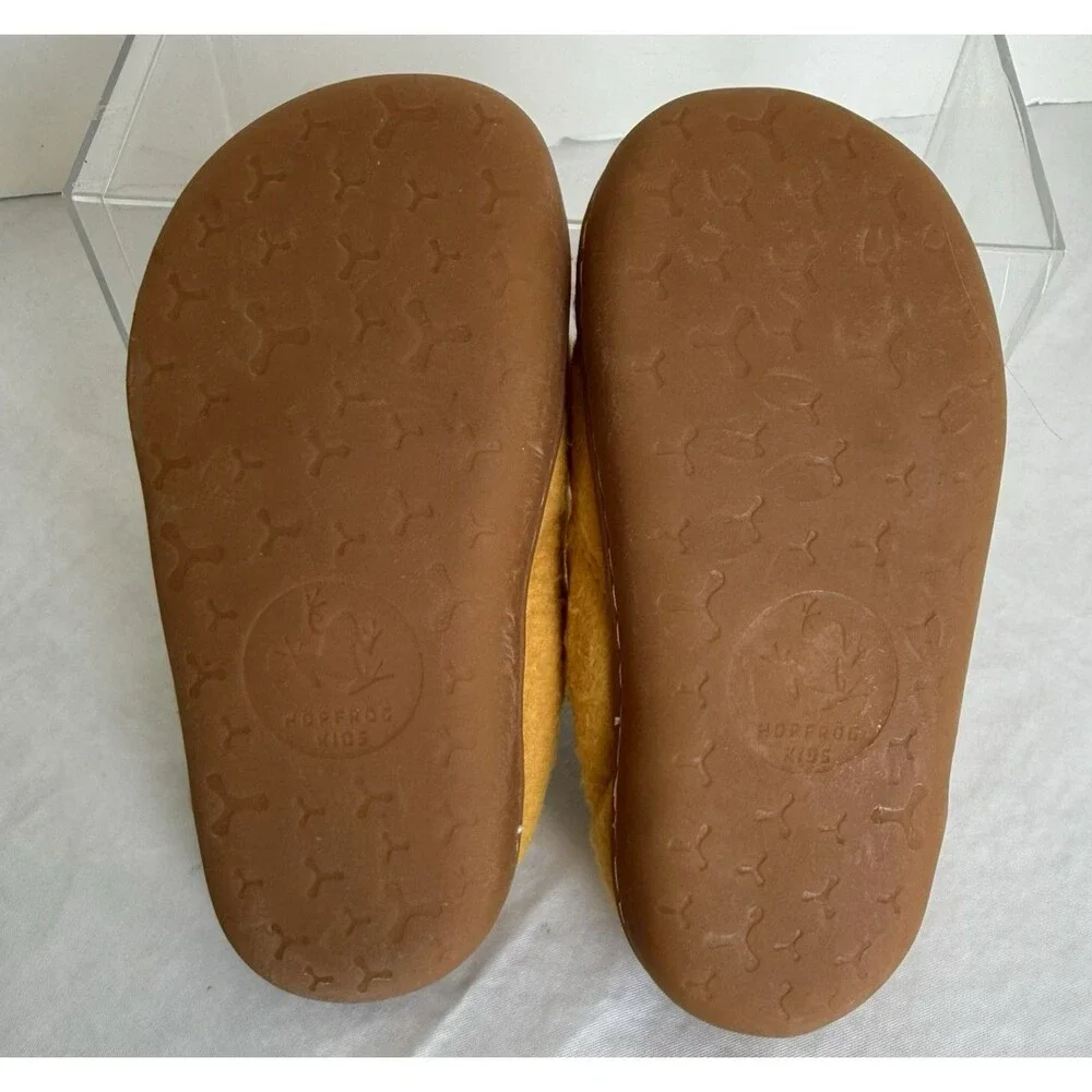 Kids' Hopfrog Barefoot Slip-On Slipper Sz 27 Yellow Fleece Indoor Outdoor Sz 10